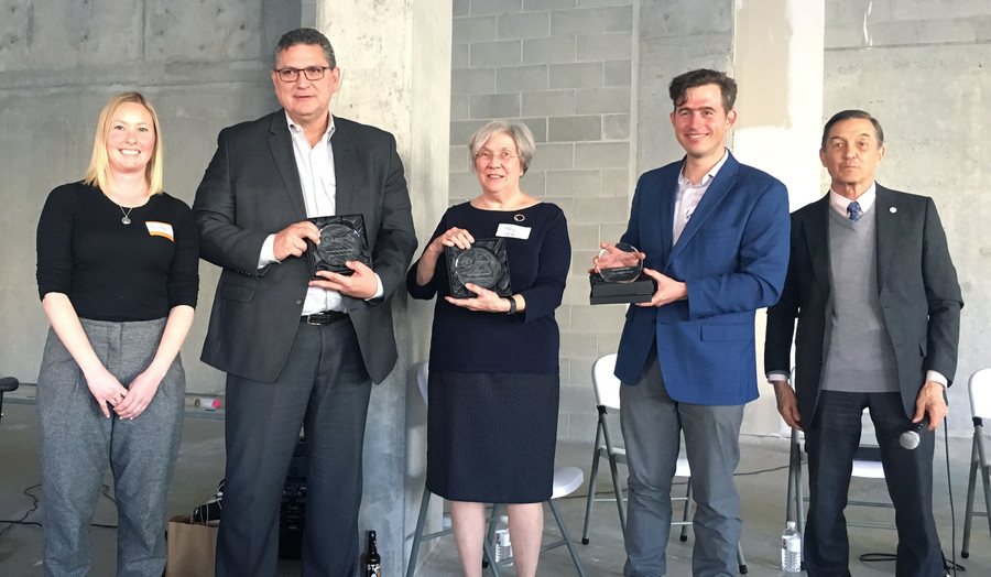 From left to right: Alisha Masongsong, Exchange Inner City; Craig Lehto, Vancouver Convention Centre; Mary Aylesworth, Simon Fraser University; Gwendal Castellan, Tourism Vancouver; David LePage, Buy Social Canada